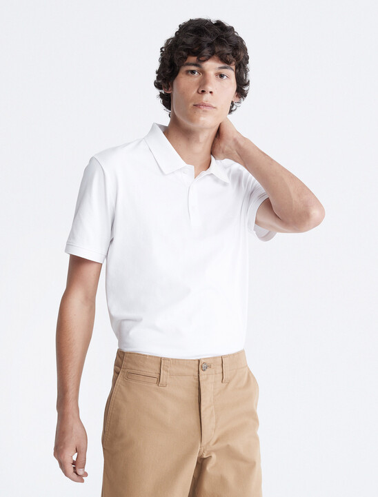 Smooth Cotton Monogram Logo Polo Shirt