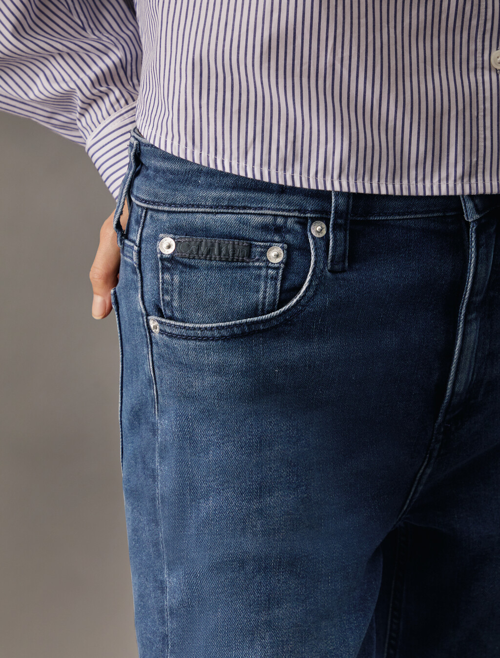 Luxe Lined High Rise Slim Straight Jeans, Denim Dark, hi-res
