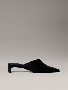 Leather Kitten Heel Mules, PVH Black, hi-res