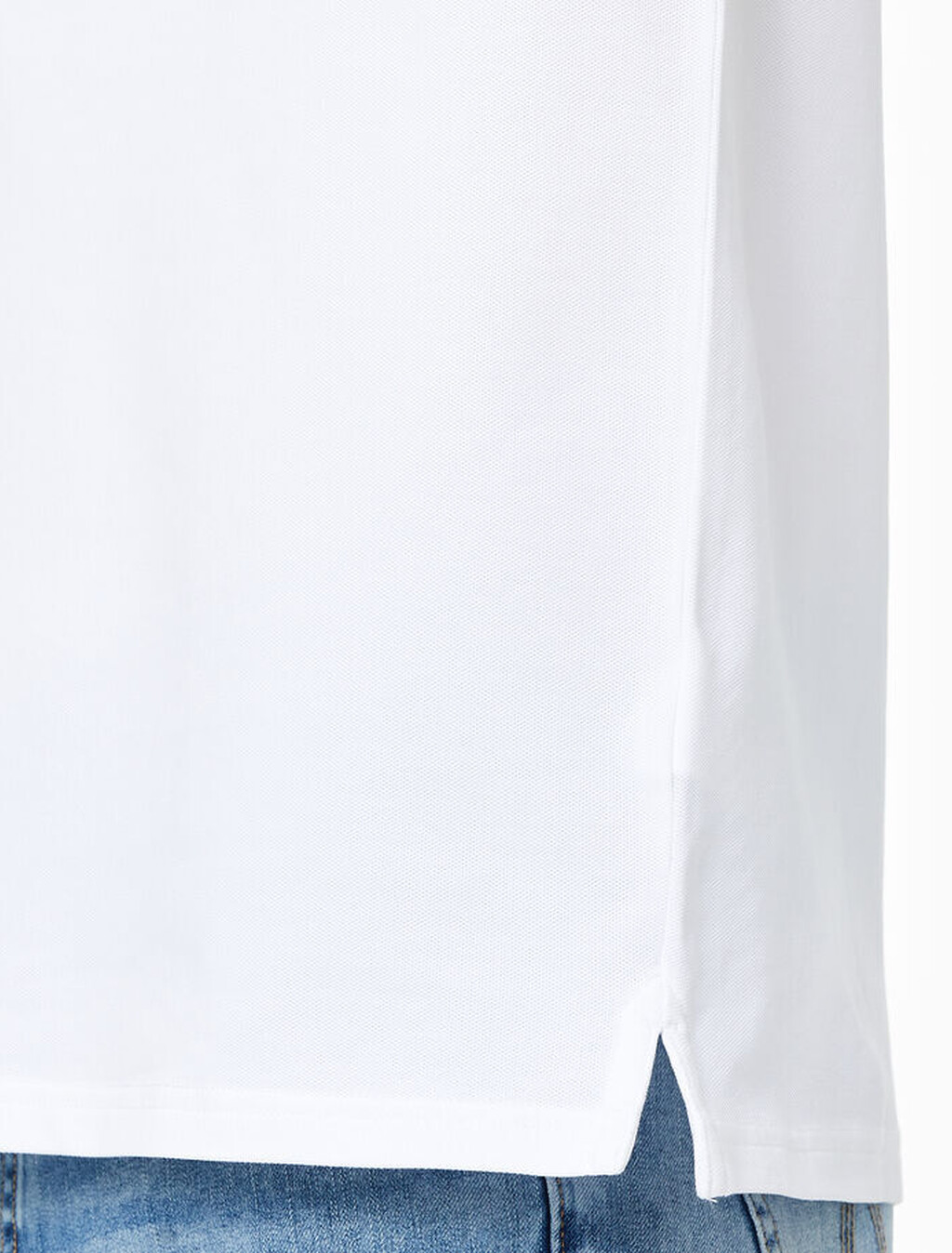 CK Logo Badge Slim Polo Shirt, Bright White, hi-res