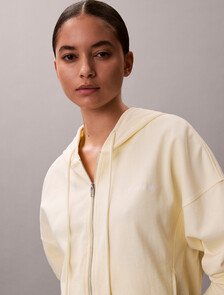 Logo Cotton Jersey Zip Thru Hoodie, Pear Sorbet, hi-res