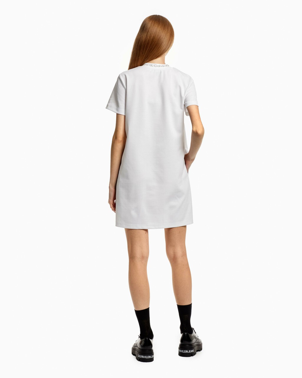 RECONSIDERED STRETCH MILANO DRESS, Bright White, hi-res