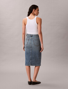 Front Zip Denim Skirt, VINTAGE ROAD, hi-res