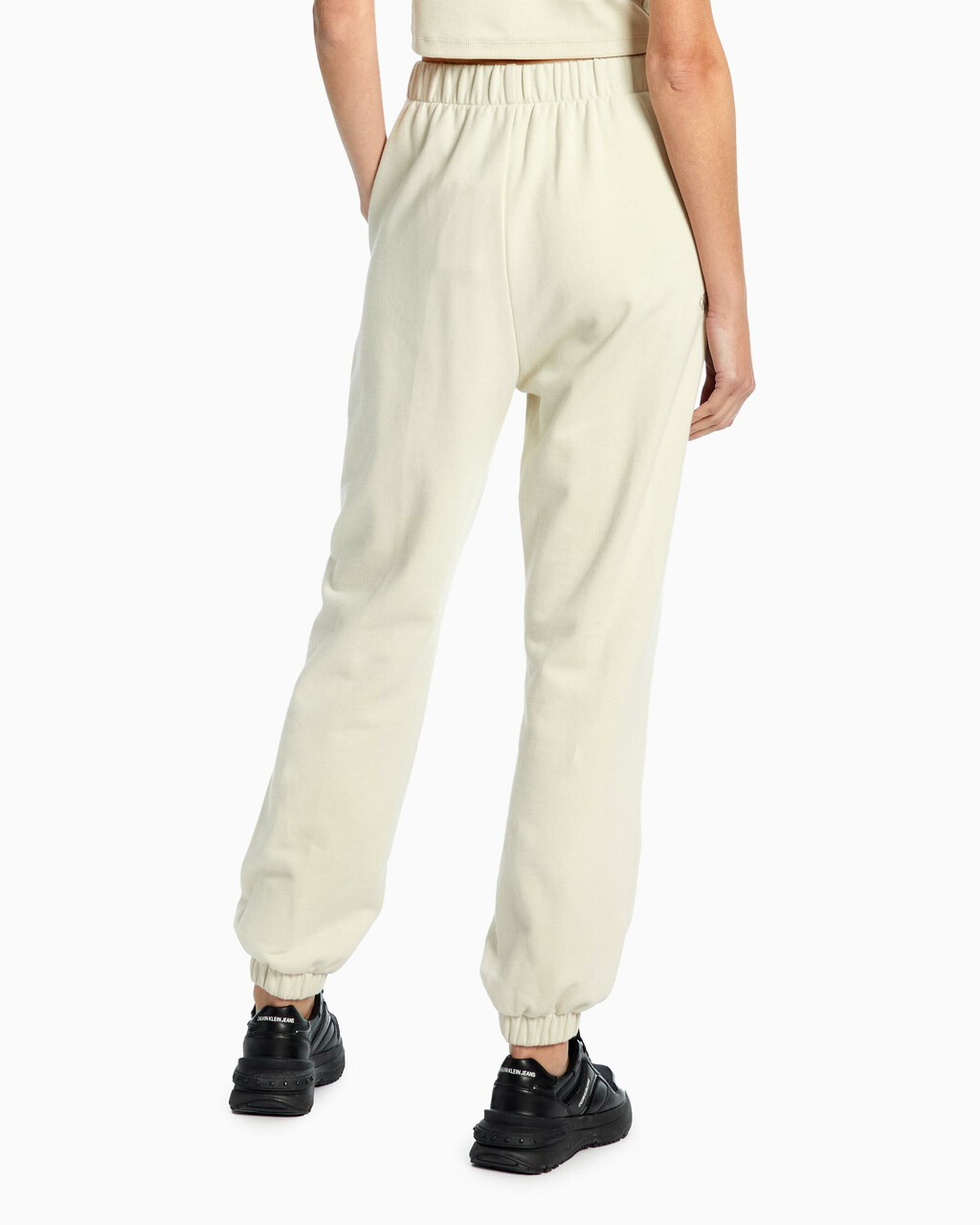 TWO TONE MONOGRAM JOGGERS, Eggshell, hi-res