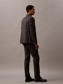 Sleek Slim Wool Trousers, Charcoal Heather, hi-res