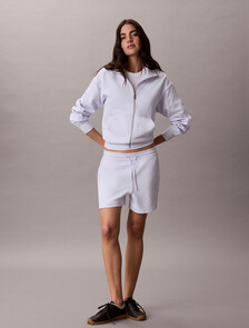 Logo Tape Full Zip Sweatshirt, Lacey Lilac, hi-res