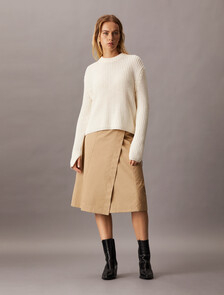 Chunky Cage Yarn Knit Pullover Sweater, ANTIQUE WHITE, hi-res
