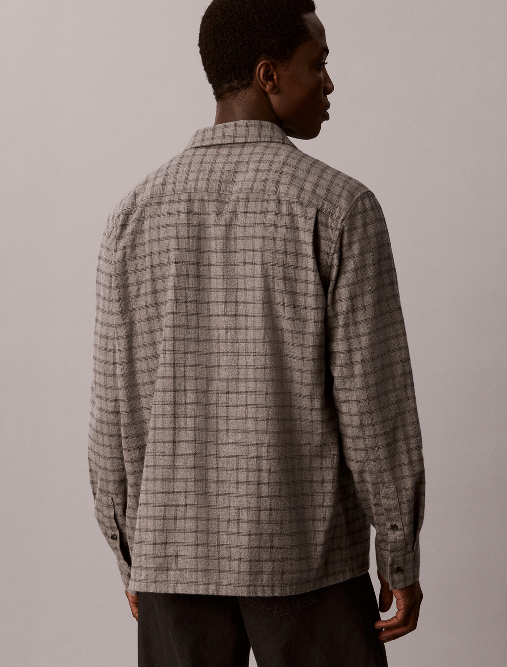 Check Flannel Button-Down Shirt, Charcoal Heather, hi-res