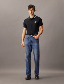 Monogram Slim Tipped Polo, Ck Black, hi-res