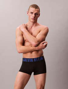 Intense Power Microfiber Stretch 3-Pack Low Rise Trunk, BLACK BODIES W/ WHITE/ROYALTY/TURBULENCE LOGO, hi-res