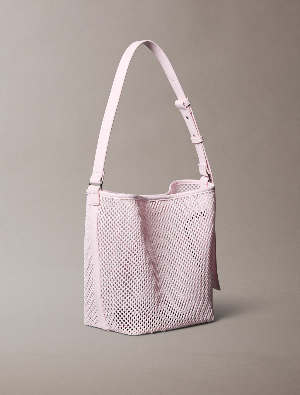 Mesh Emblem Logo Bucket Bag with Pouch, Cradle Pink, hi-res