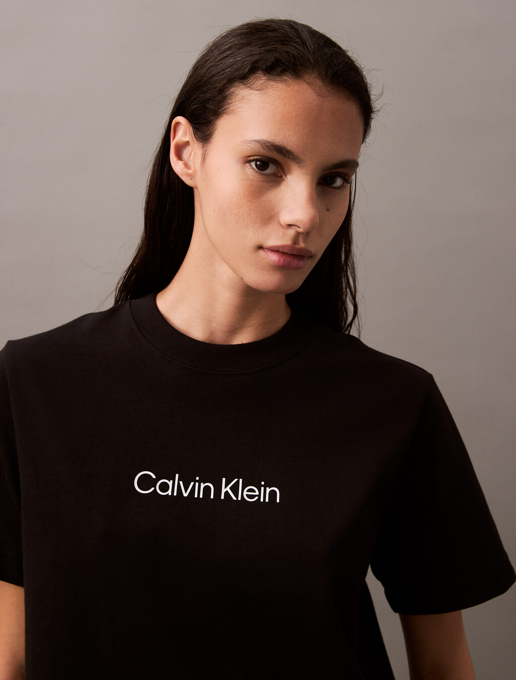 Relaxed Standard Logo Crewneck Tee, Black, hi-res