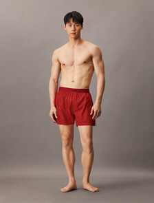 Cotton Poplin Traditional Boxers, 17496 DIAMOND LOGO+ROUGE, hi-res