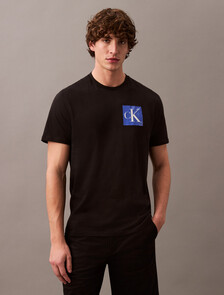 Box Graphic Print Regular Cotton Tee, Black, hi-res