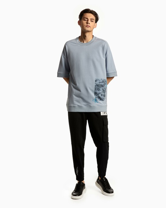 UNISEX INFINITE COOL WAVE PRINT SHORT SLEEVE SWEATSHIRT