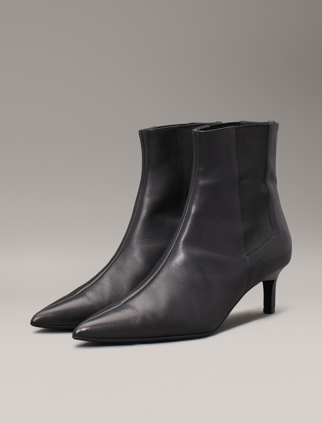 Leather Heeled Chelsea Boots, Ck Black, hi-res
