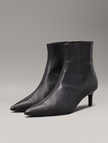 Leather Heeled Chelsea Boots, Ck Black, hi-res