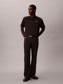 Velvet Monogram Tee, Black, hi-res