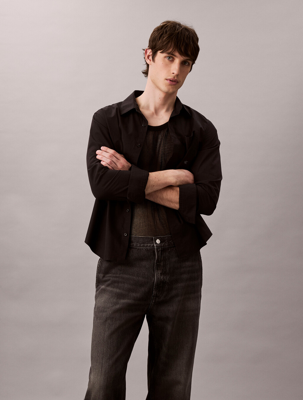 90's Tapered Cropped Jeans, TUMBLED BLACK, hi-res