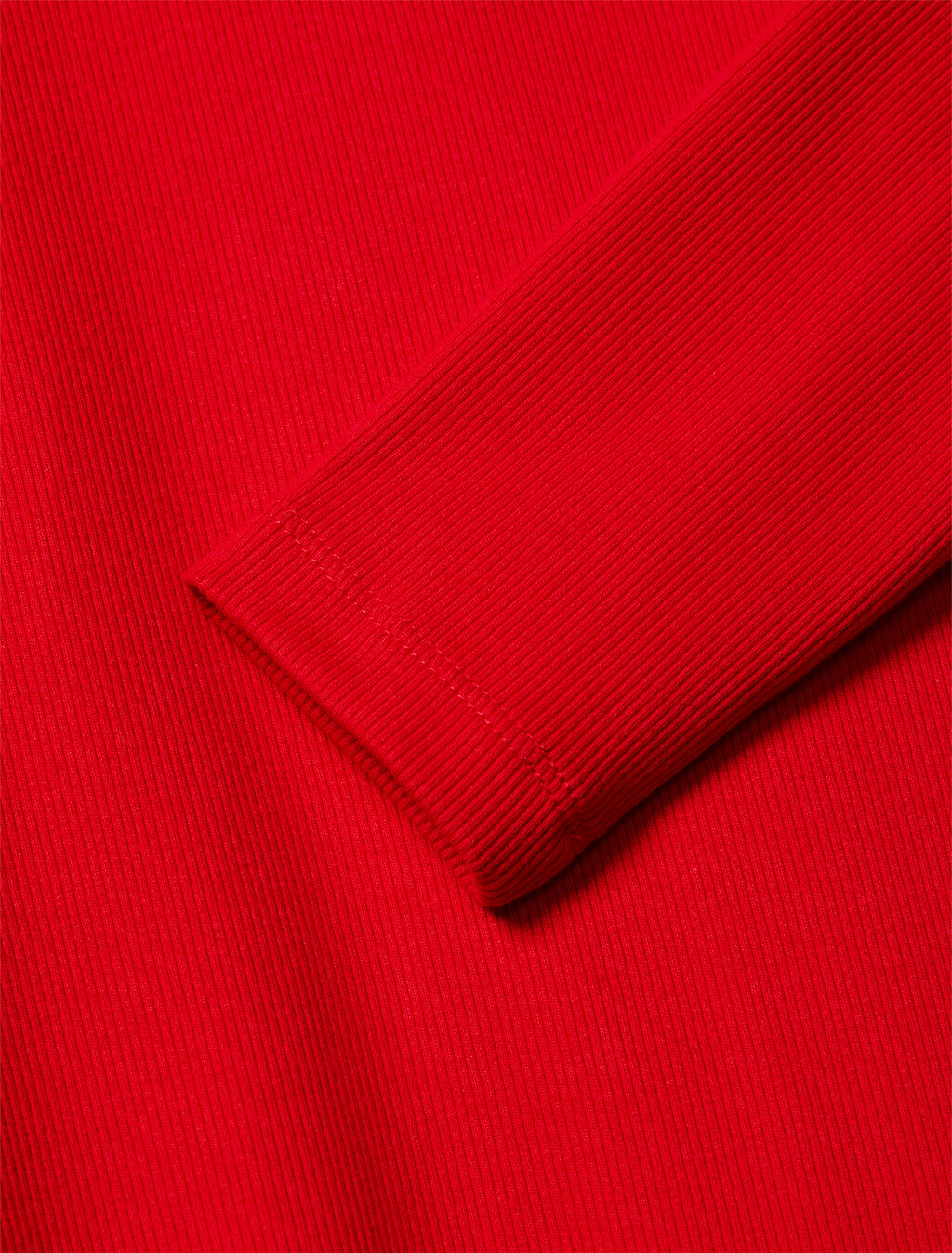 Turtleneck Ribbed Tee, Pantone Red, hi-res