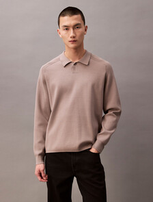 Tech Knit Sweater Polo Shirt, Cinder, hi-res