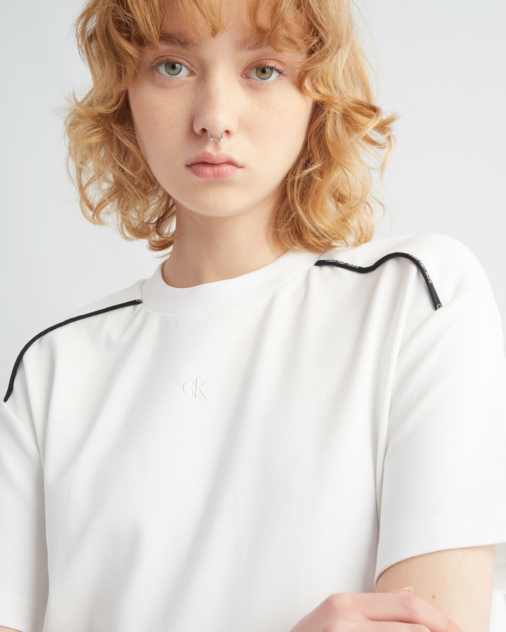 Feminine Cut-Out Back T-Shirt Dress, Bright White, hi-res