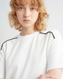 Feminine Cut-Out Back T-Shirt Dress, Bright White, hi-res