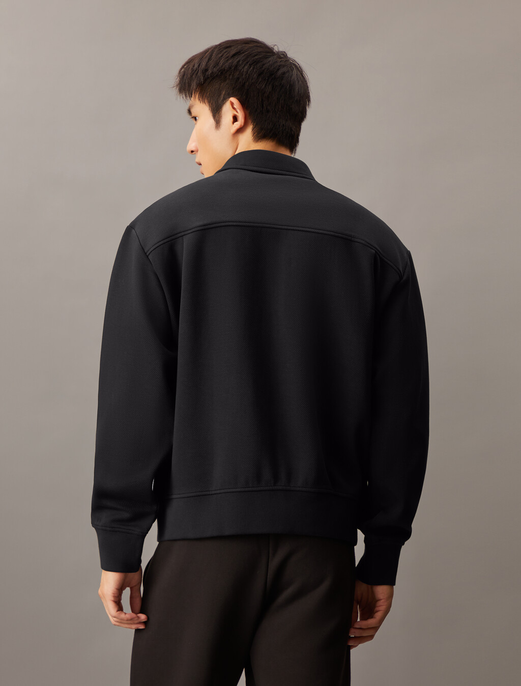 Twill Zip Up Jacket, Ck Black, hi-res