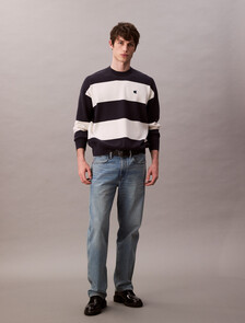 Tech Knit Stripe Relaxed Jumper, Night Sky, hi-res