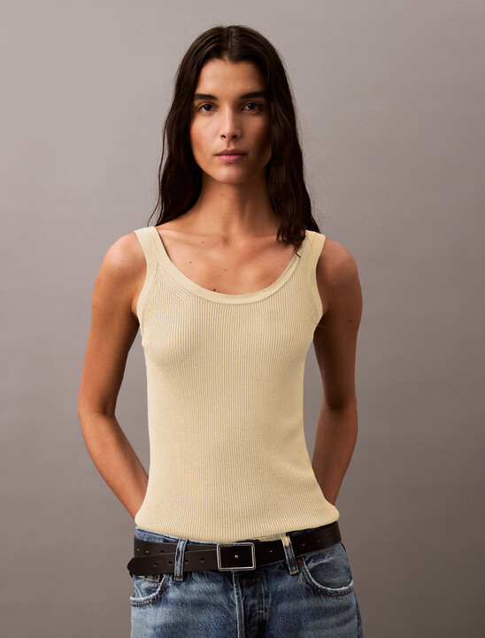 Viscose Rib Knit Tank Top