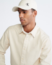 Brushed Cotton Twill Logo Baseball Cap, BONE WHITE, hi-res
