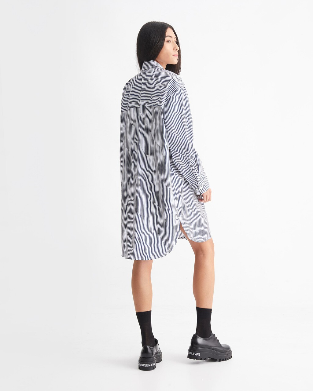 CK Khakis Stripe Shirt Dress, Crayon Blue, hi-res