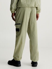 Relaxed Nylon Cargo Pants, Oil Green, hi-res