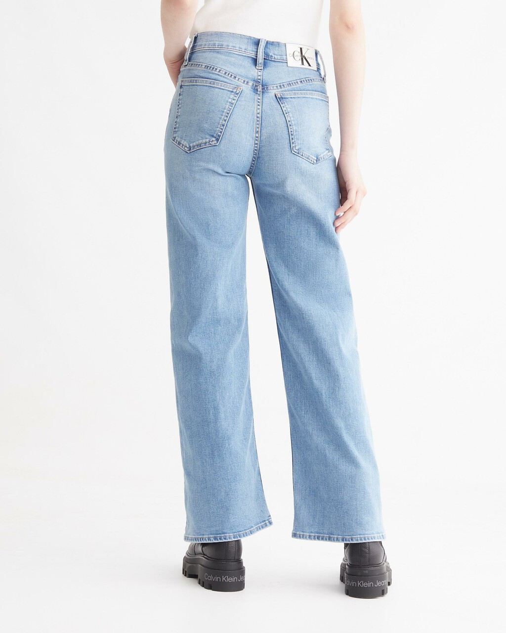 37.5 Light Blue Wide Leg Jeans, blue