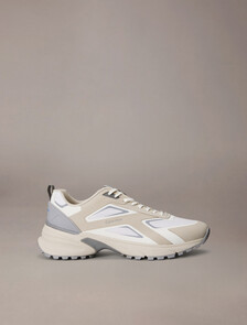 Trailblazer &mdash; Mesh Mix Runner Trainers, Oatmeal/Marshmallow/Cloudburst, hi-res
