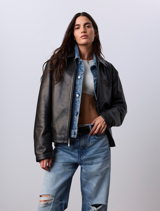 Jung Kook for Calvin Klein Leather Racer Jacket