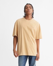CALVIN LOGO CREW NECK TEE, Croissant, hi-res
