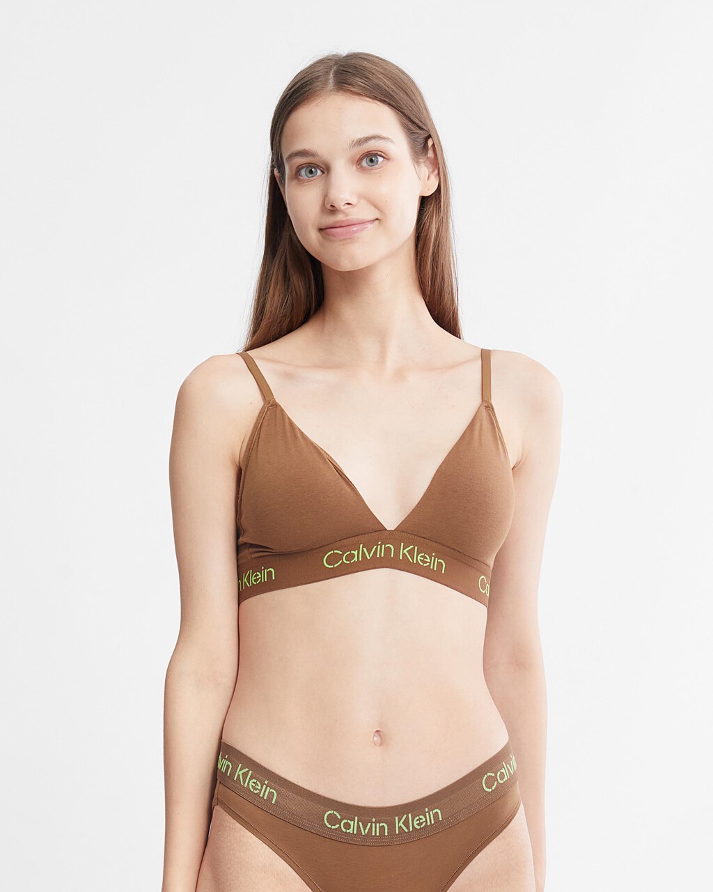 Modern Cotton Triangle Bra, Coffee Liqueur, hi-res