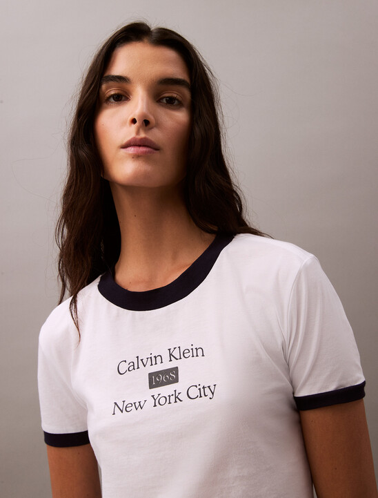 Cropped Logo Ringer T-shirt