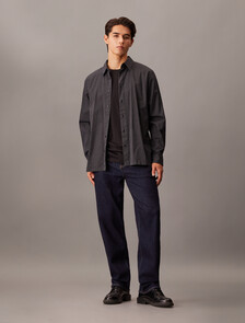 Relaxed Pinstripe Shirt, Ck Black, hi-res