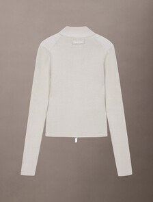 Sculpted Knit Zip Up Cardigan, Island Fossil, hi-res