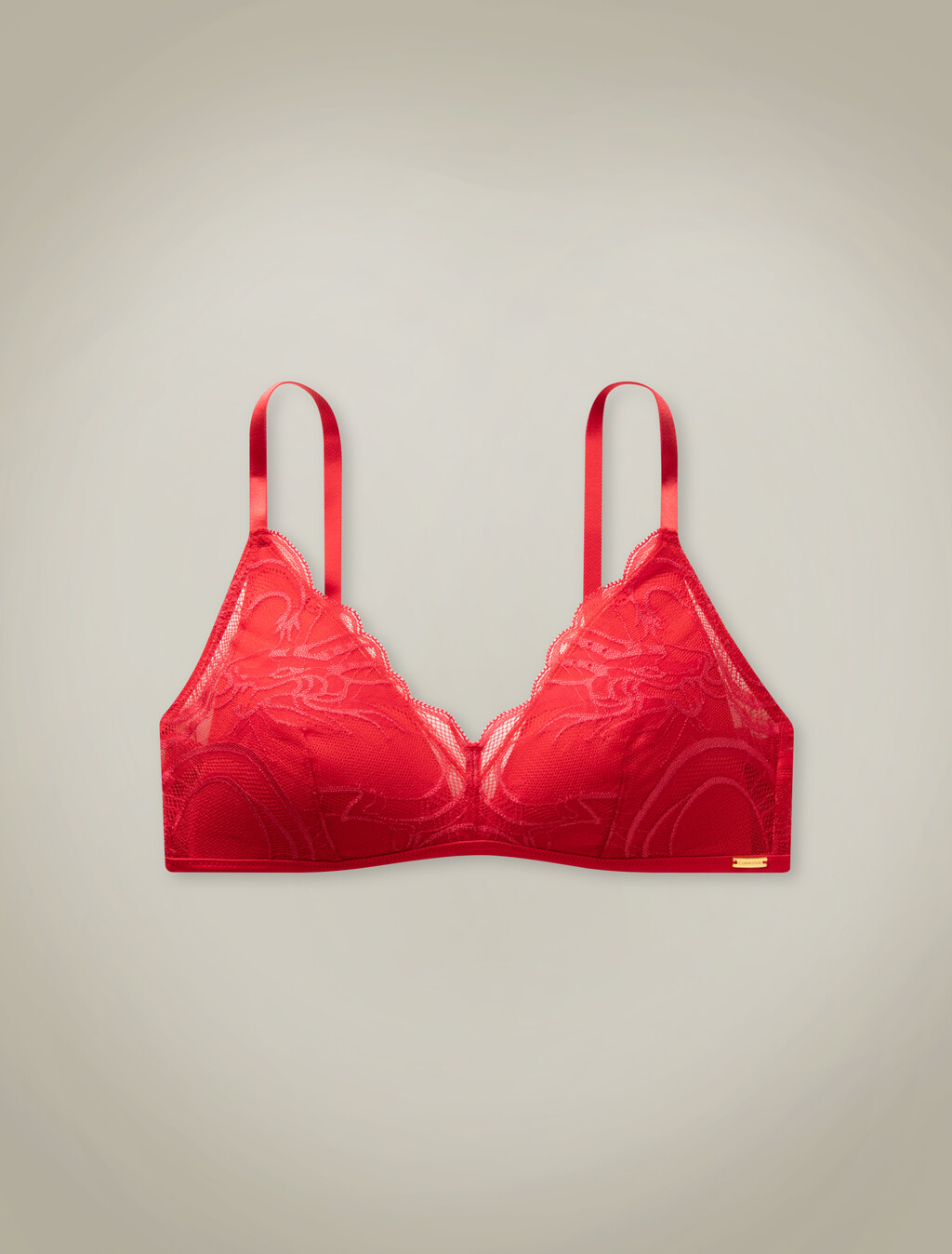 Year of the Dragon Lace Triangle Bra, ROUGE, hi-res