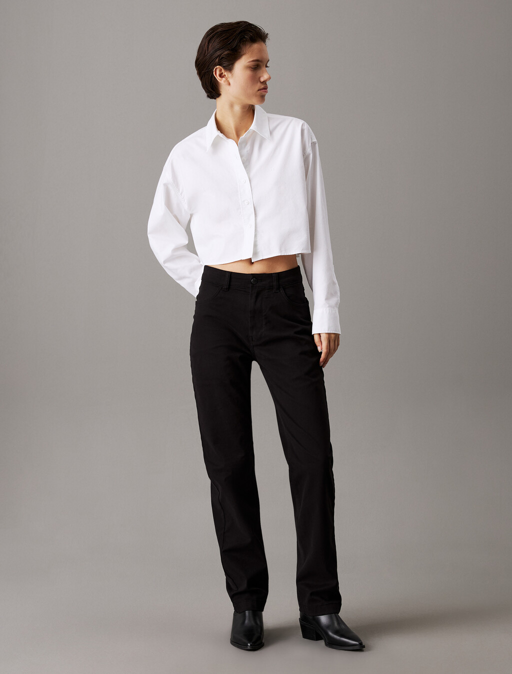 High Rise Straight Trousers, Ck Black, hi-res