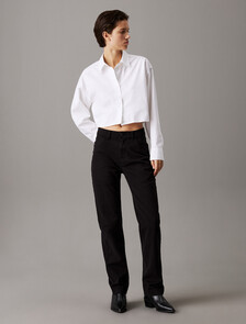 High Rise Straight Trousers, Ck Black, hi-res