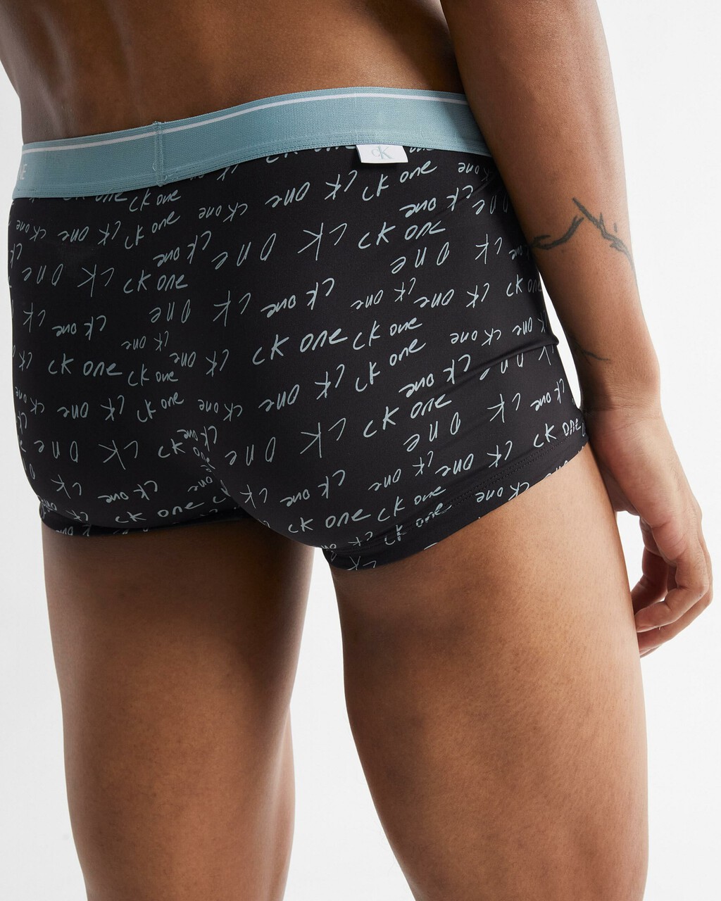 CK ONE PRINT MICRO LOW RISE TRUNKS, Marker Logo Print+Tourmaline, hi-res