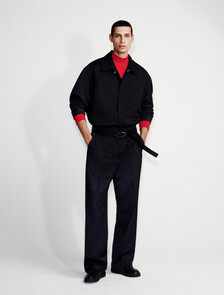 Turtleneck Ribbed Tee, Pantone Red, hi-res