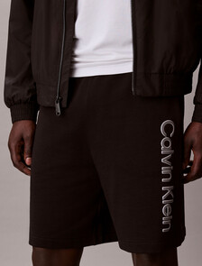 Cotton Terry Graphic Short, Black, hi-res