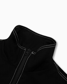 Varsity Curved Logo Stand Collar Jacket, Ck Black, hi-res