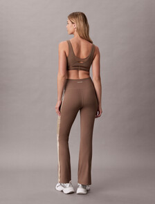 Shine Stripe Flared Leggings, Shitake, hi-res