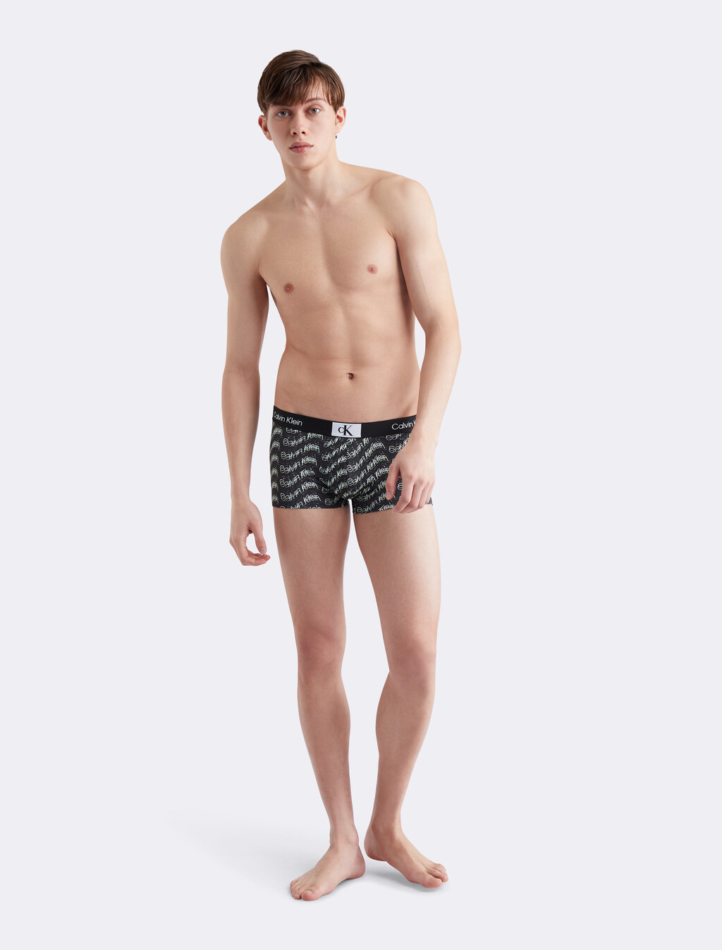 CALVIN KLEIN 1996 MICRO LOW RISE TRUNKS, BLACK PRINT/ BL, hi-res